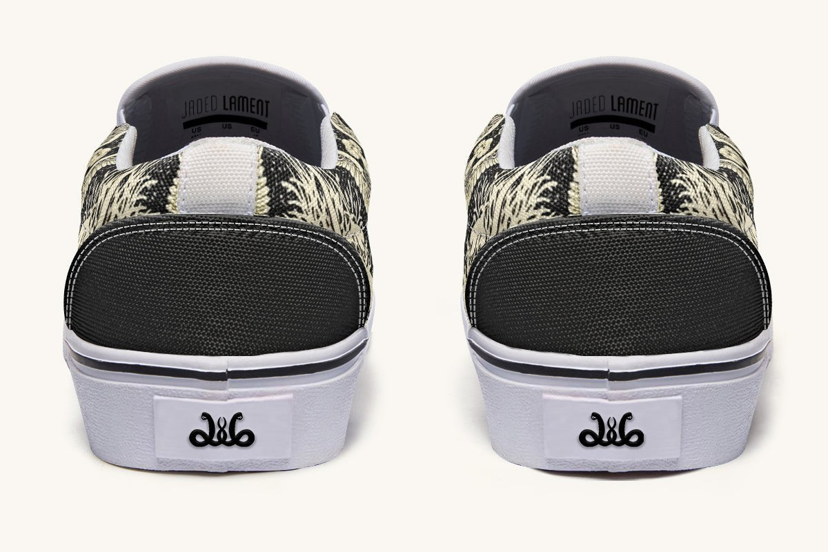 Call Upon the Star Green White Slip On Shoes - Jaded Lament