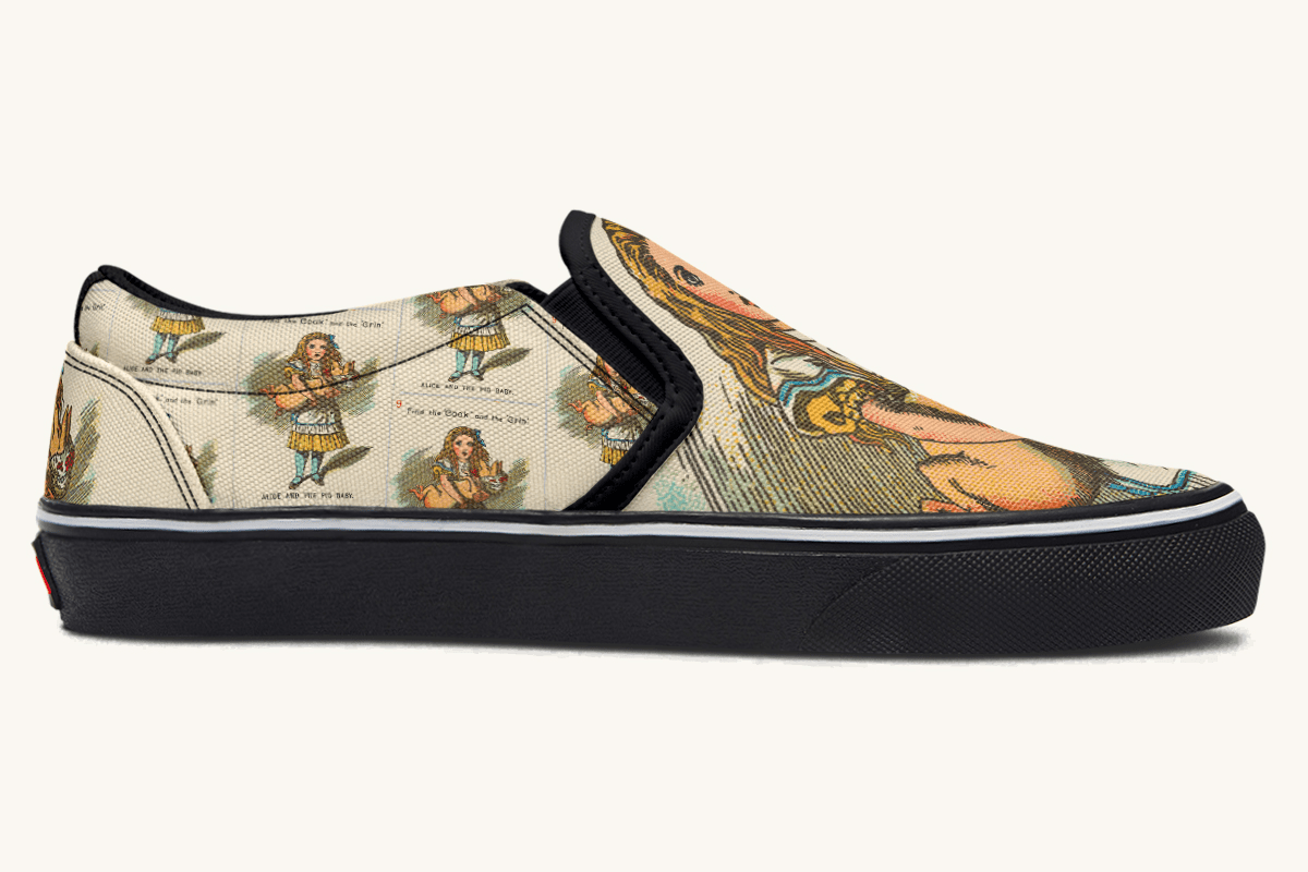 Cradle The Pig Alice in Wonderland Slip On Shoes - Jaded Lament