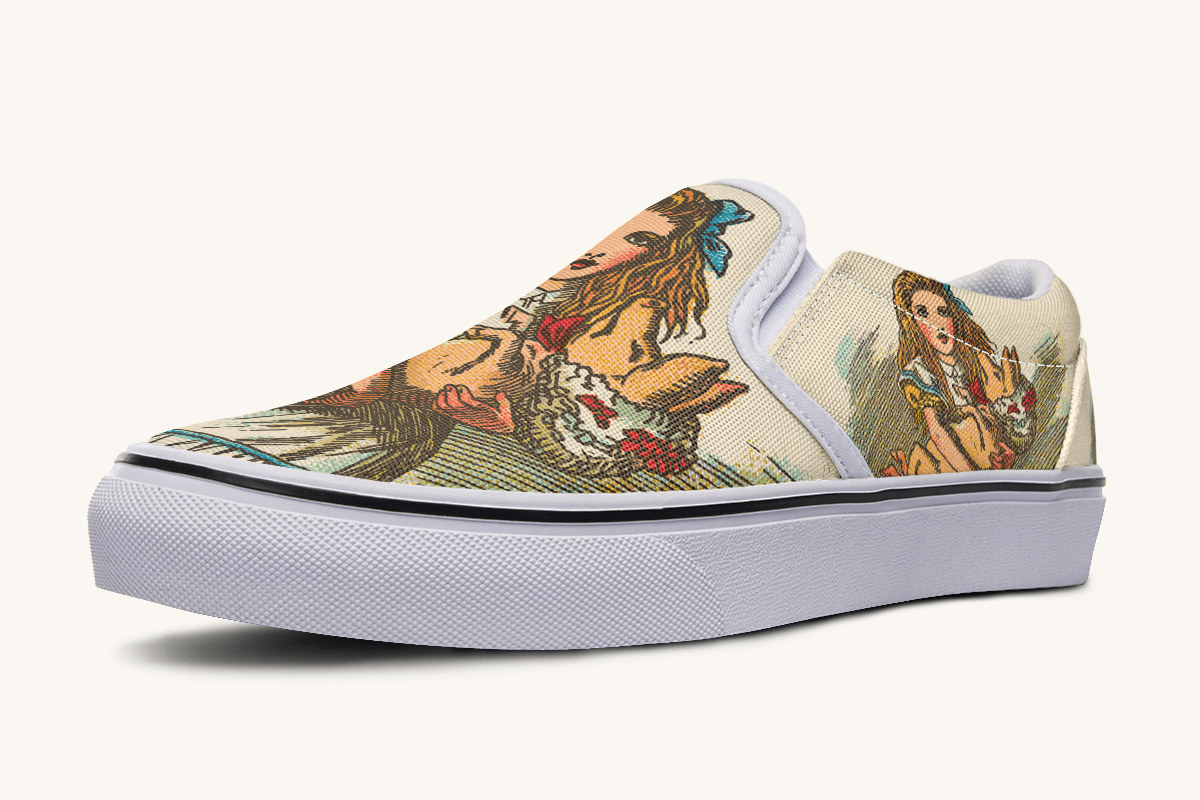 Cradle The Pig Alice in Wonderland Slip On Shoes - Jaded Lament