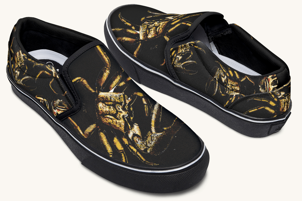 Crawl The Sea Of Stars Black Slip On Shoes - Jaded Lament