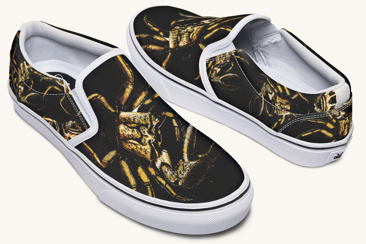 Crawl The Sea Of Stars Black Slip On Shoes - Jaded Lament