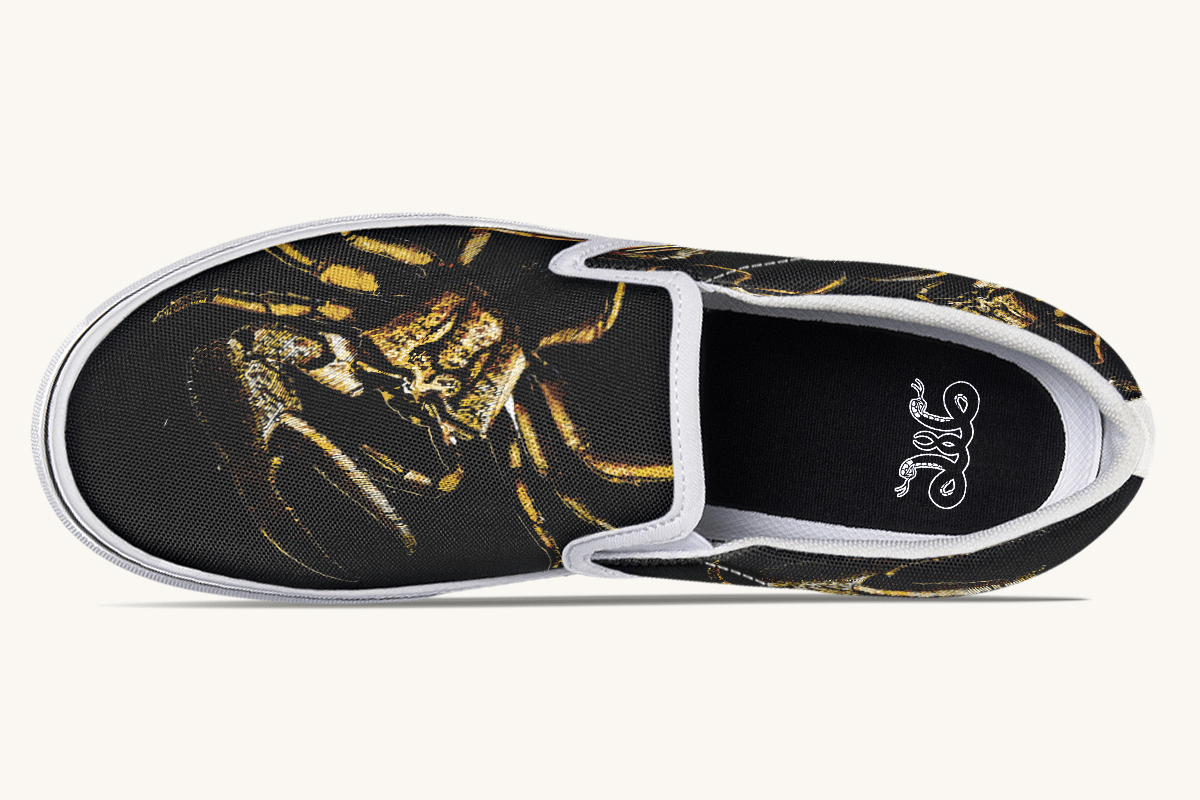 Crawl The Sea Of Stars Black Slip On Shoes - Jaded Lament