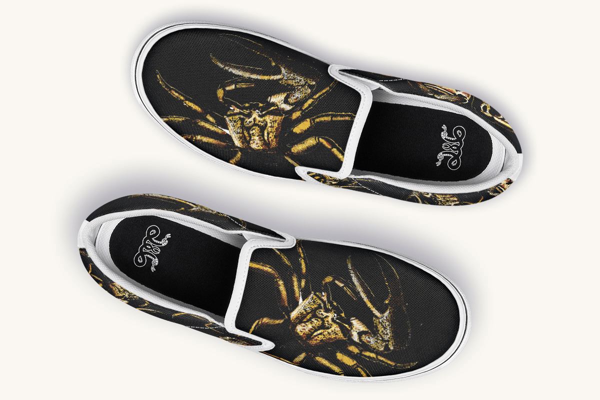 Crawl The Sea Of Stars Black Slip On Shoes - Jaded Lament