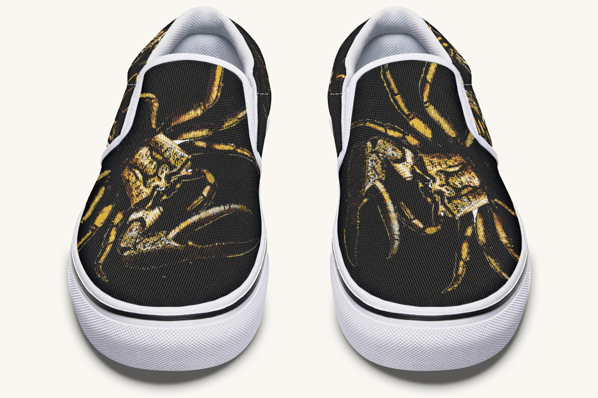Crawl The Sea Of Stars Black Slip On Shoes - Jaded Lament