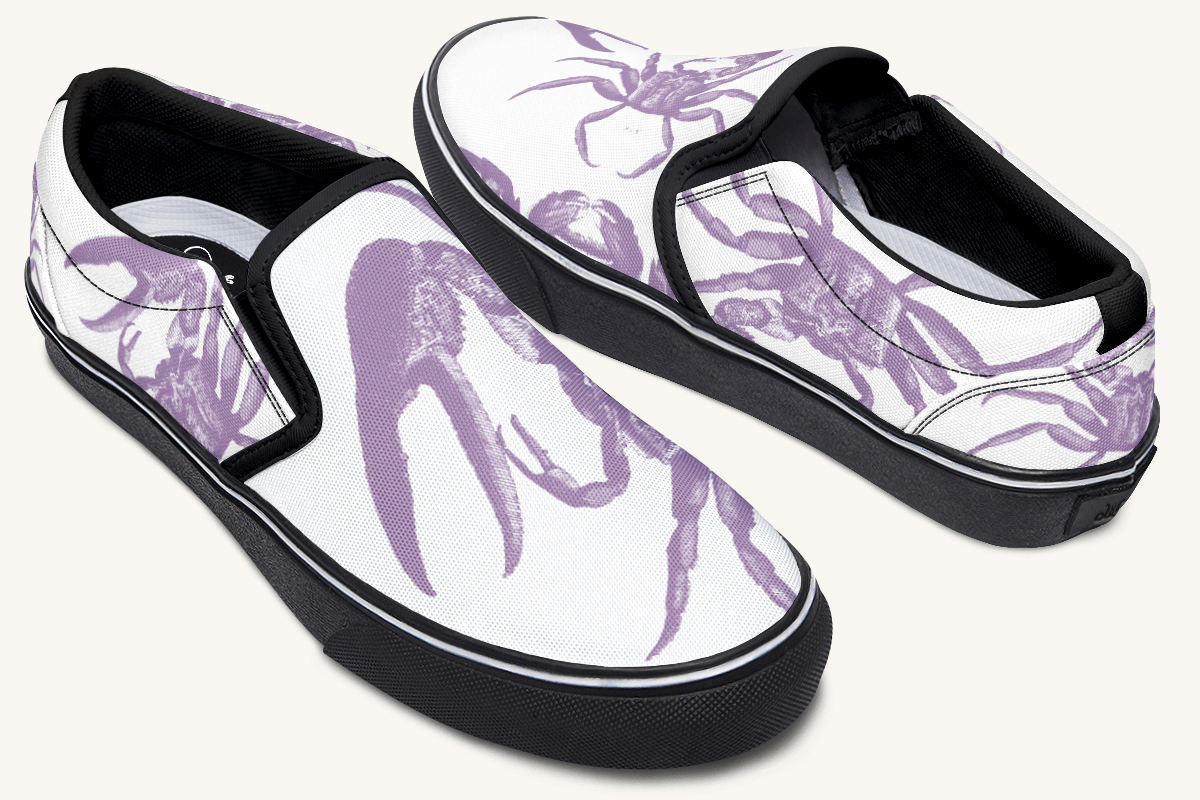 Crawl The Sea Of Stars White and Purple Slip On Shoes - Jaded Lament