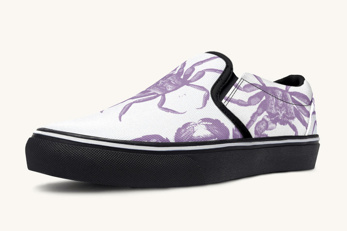 Crawl The Sea Of Stars White and Purple Slip On Shoes - Jaded Lament