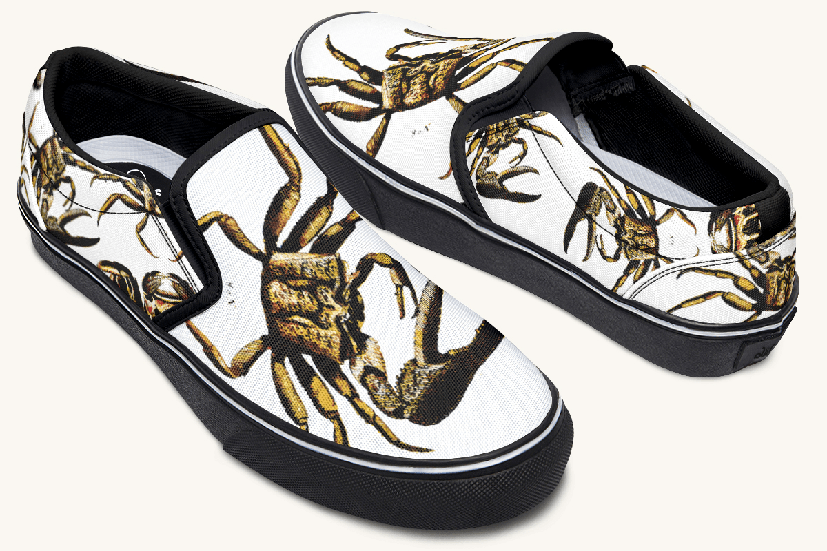 Crawl The Sea Of Stars White with Gold Slip On Shoes - Jaded Lament
