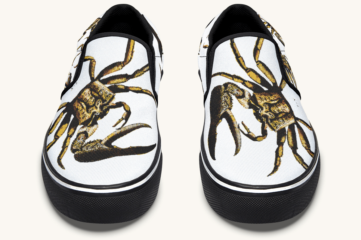 Crawl The Sea Of Stars White with Gold Slip On Shoes - Jaded Lament