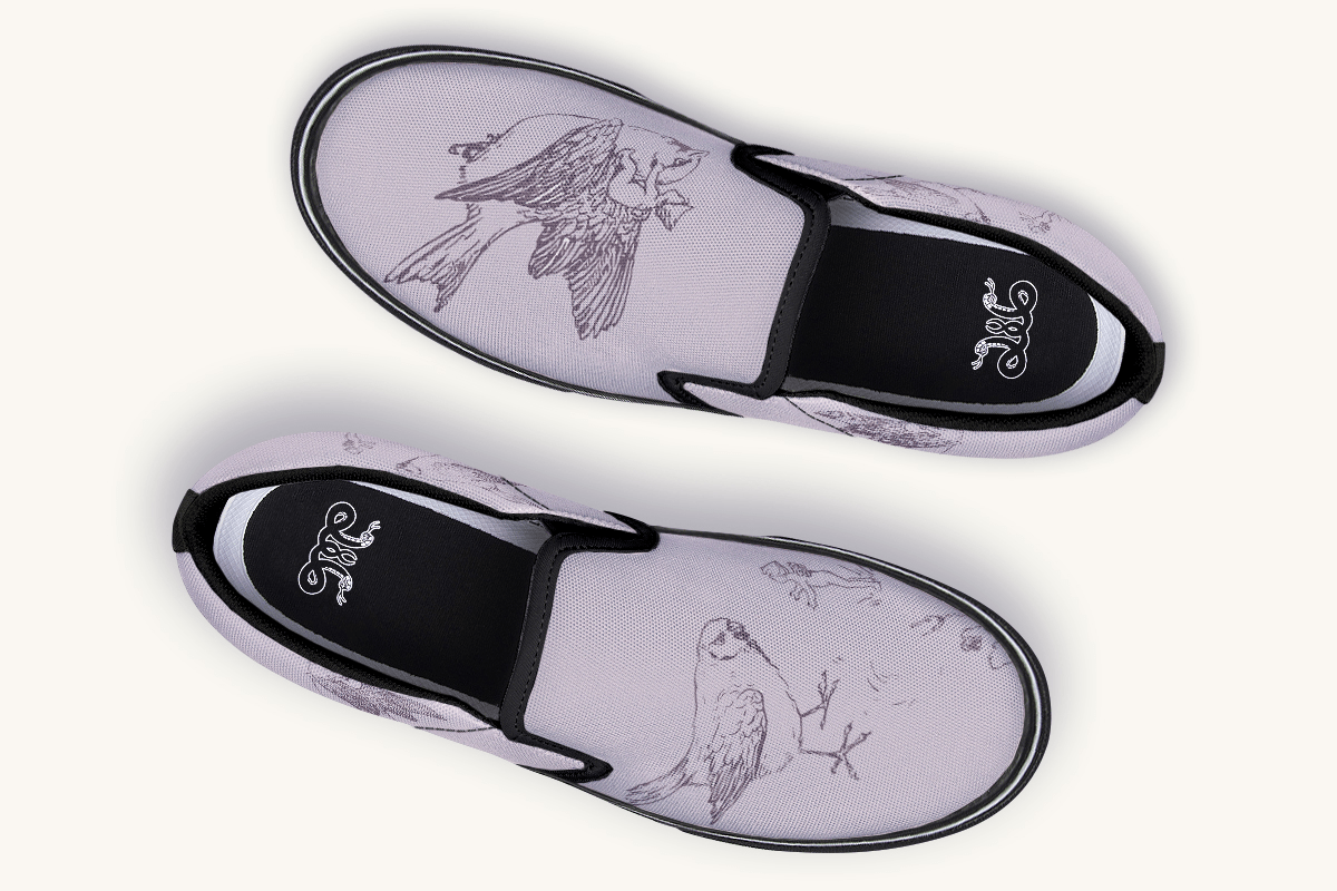 Feather And Cloud Slip On Shoes - Jaded Lament