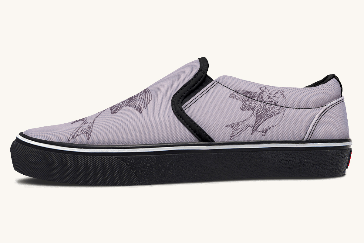 Feather And Cloud Slip On Shoes - Jaded Lament