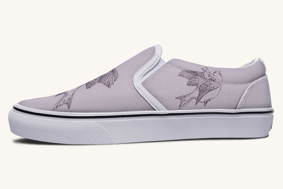 Feather And Cloud Slip On Shoes - Jaded Lament