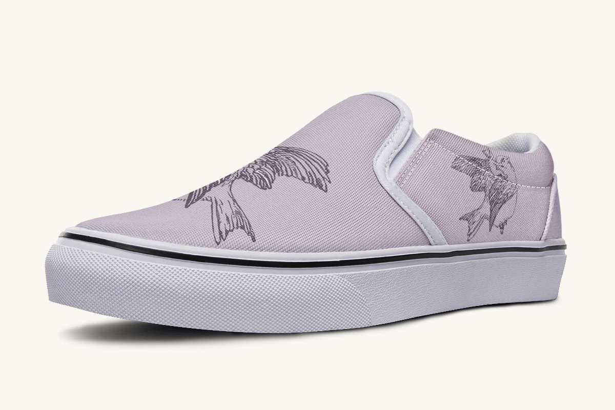 Feather And Cloud Slip On Shoes - Jaded Lament