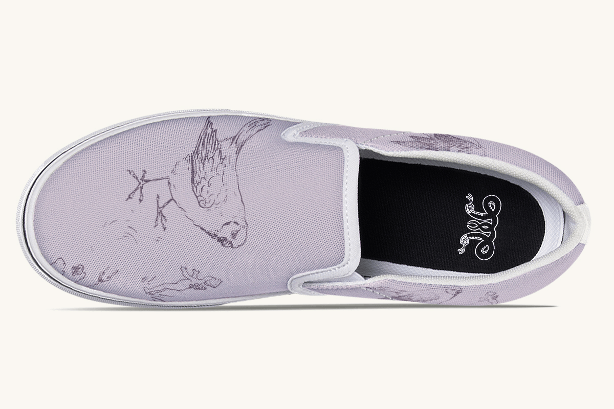 Feather And Cloud Slip On Shoes - Jaded Lament