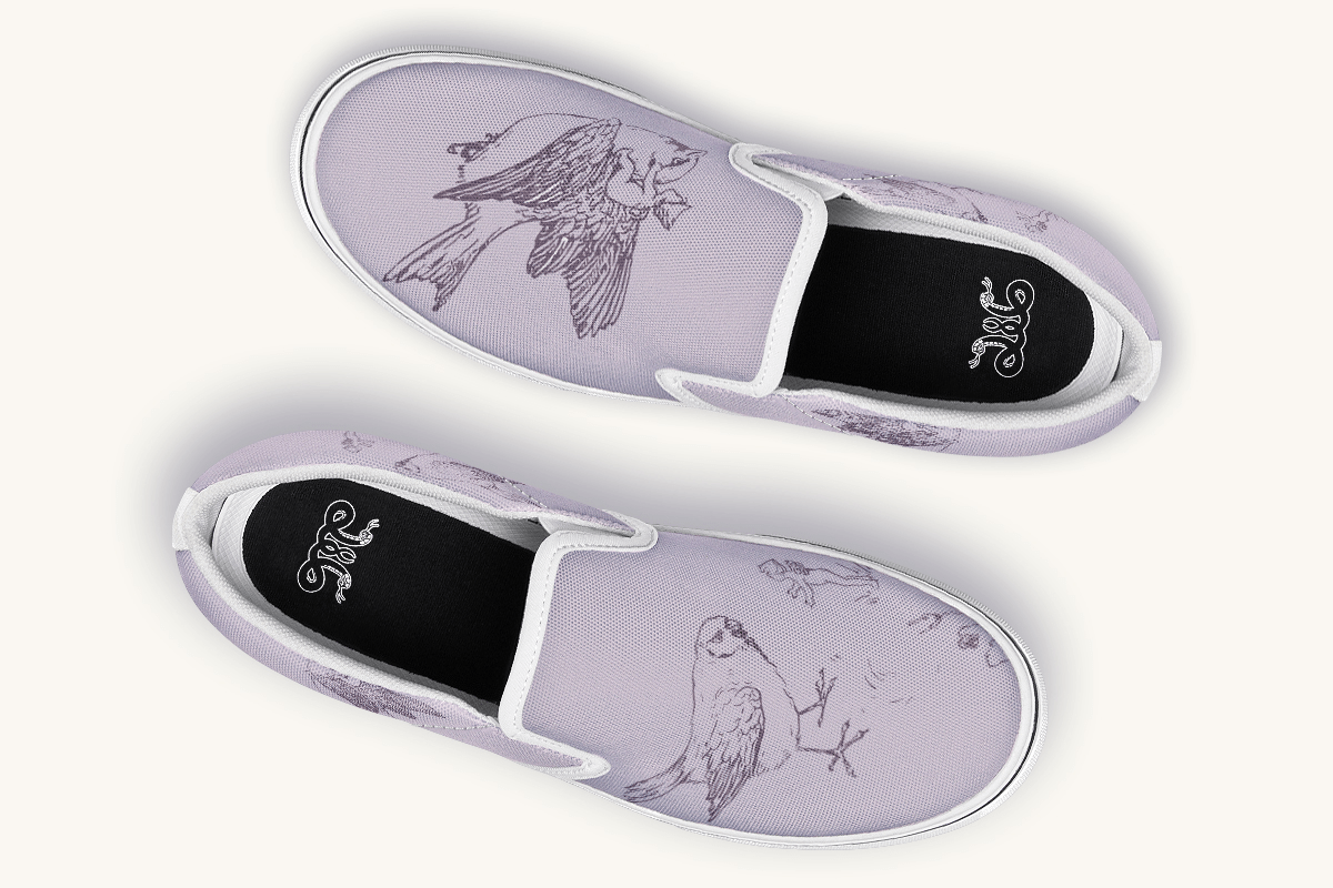 Feather And Cloud Slip On Shoes - Jaded Lament