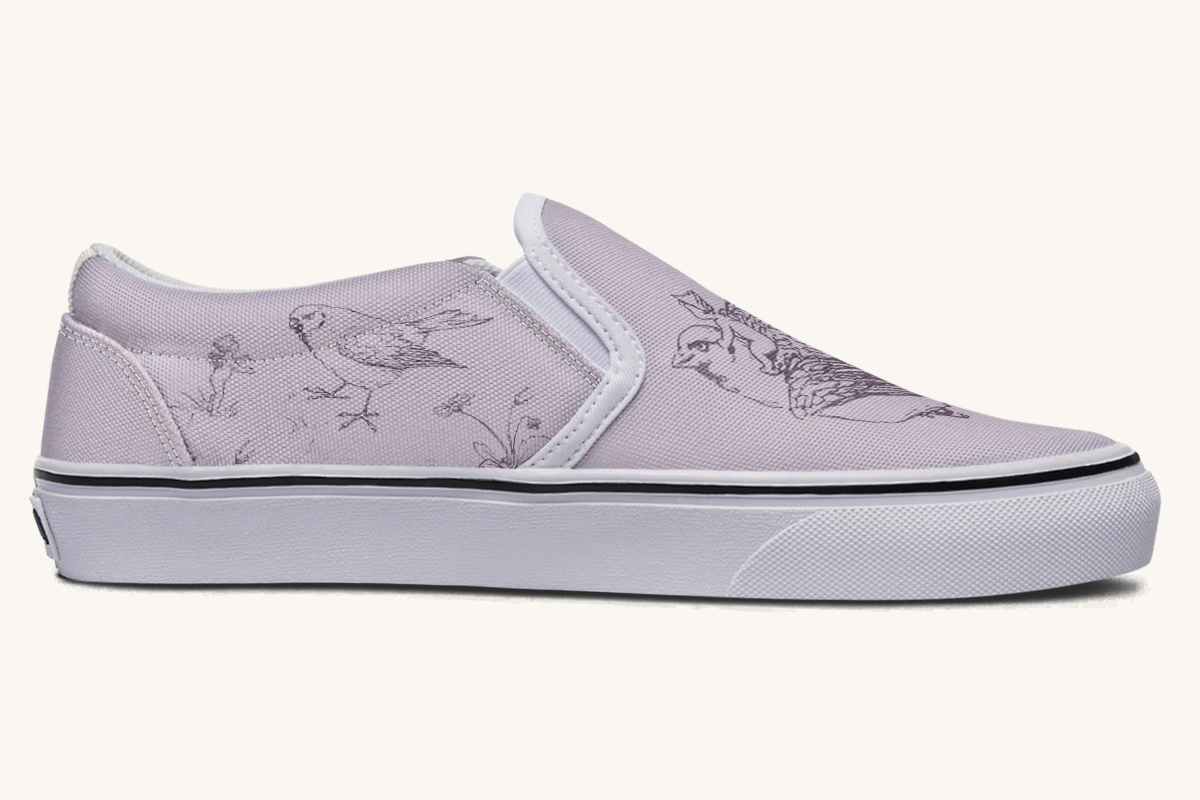 Feather And Cloud Slip On Shoes - Jaded Lament