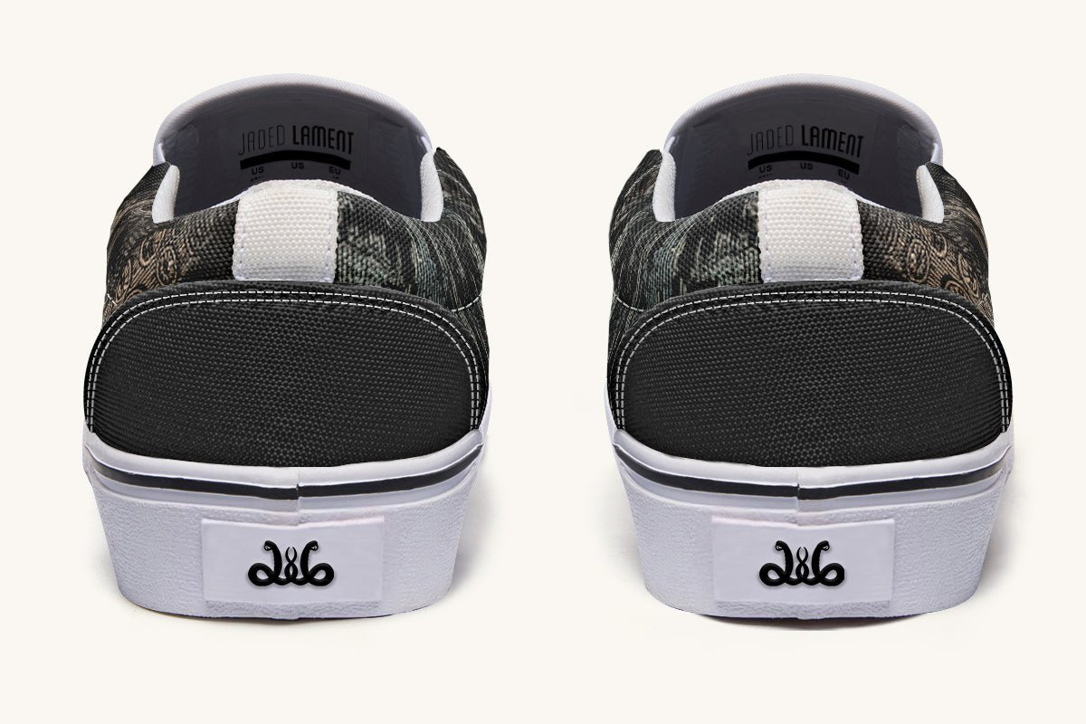 Kraken Unleashed Black Slip On Shoes - Jaded Lament