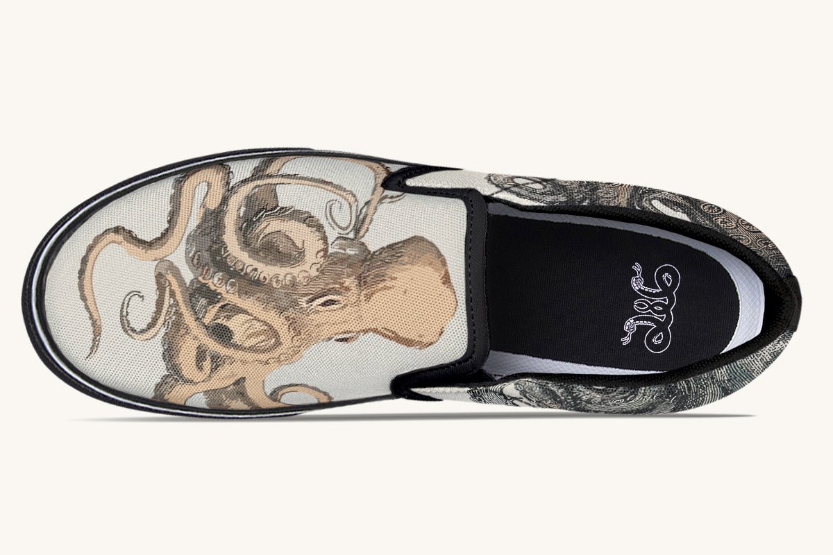 Kraken Unleashed Light Brown Slip On Shoes - Jaded Lament