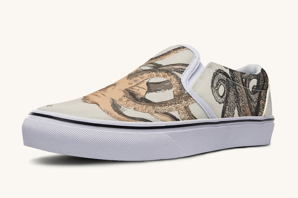 Kraken Unleashed Light Brown Slip On Shoes - Jaded Lament
