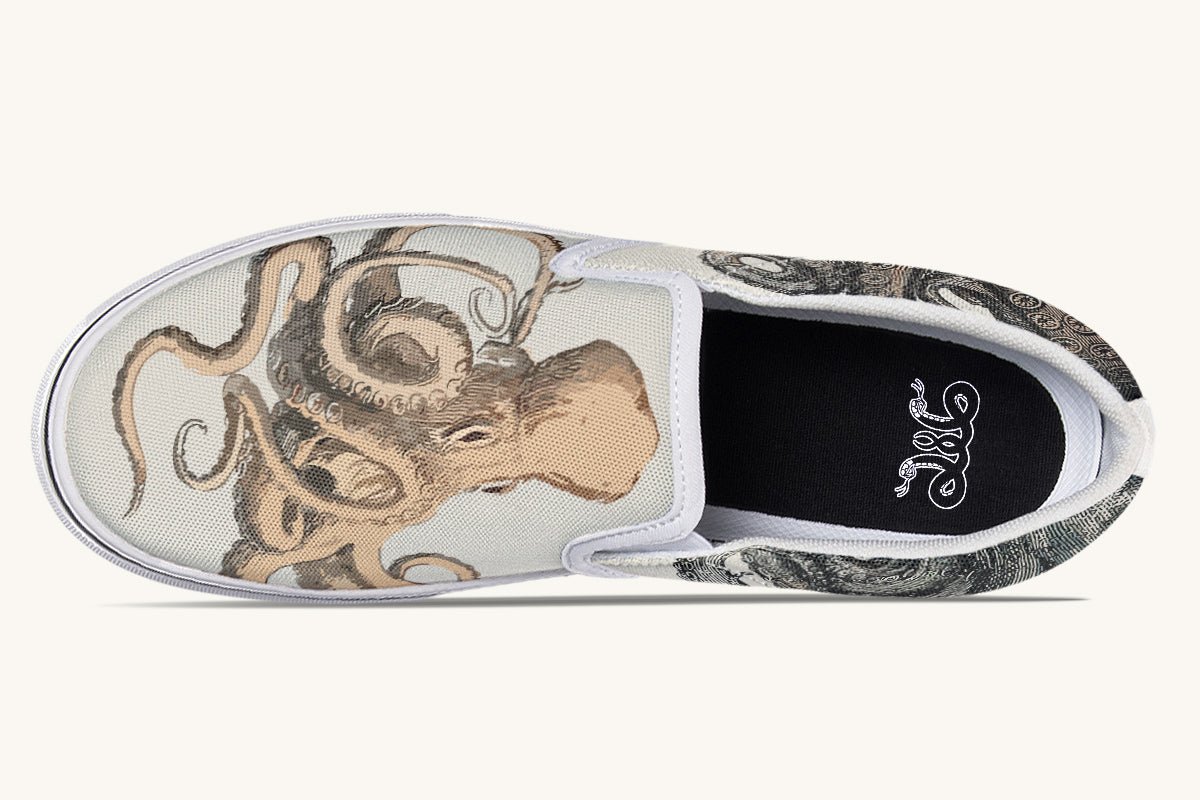 Kraken Unleashed Light Brown Slip On Shoes - Jaded Lament