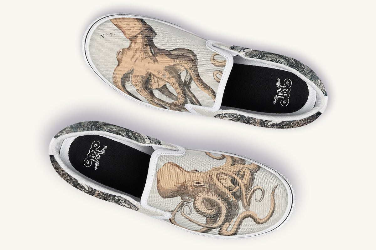 Kraken Unleashed Light Brown Slip On Shoes - Jaded Lament