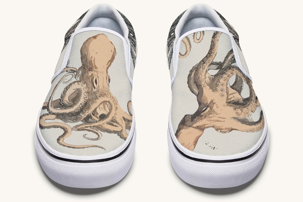 Kraken Unleashed Light Brown Slip On Shoes - Jaded Lament