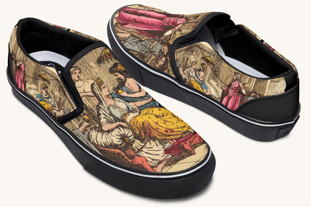She Waited On Ithaca Slip On Shoes - Jaded Lament