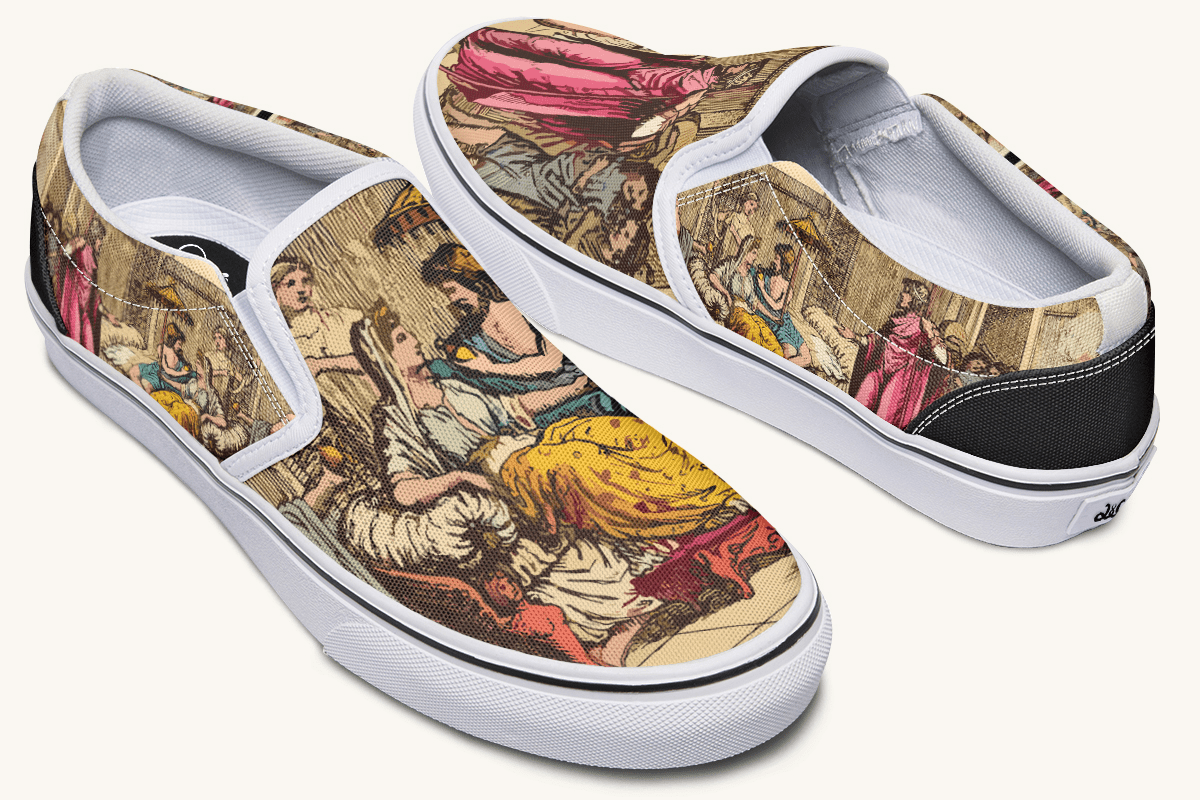 She Waited On Ithaca Slip On Shoes - Jaded Lament