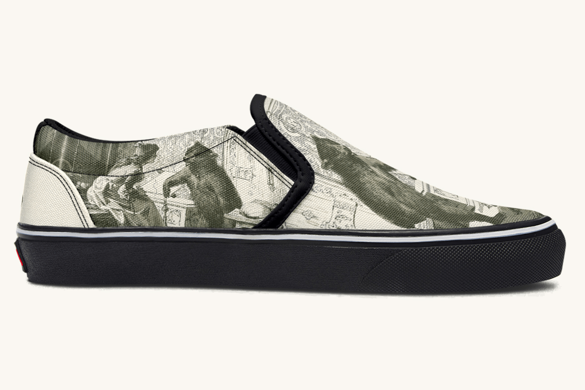 The Bear Shall Be Thy Choice (Cream) Slip On Shoes - Jaded Lament