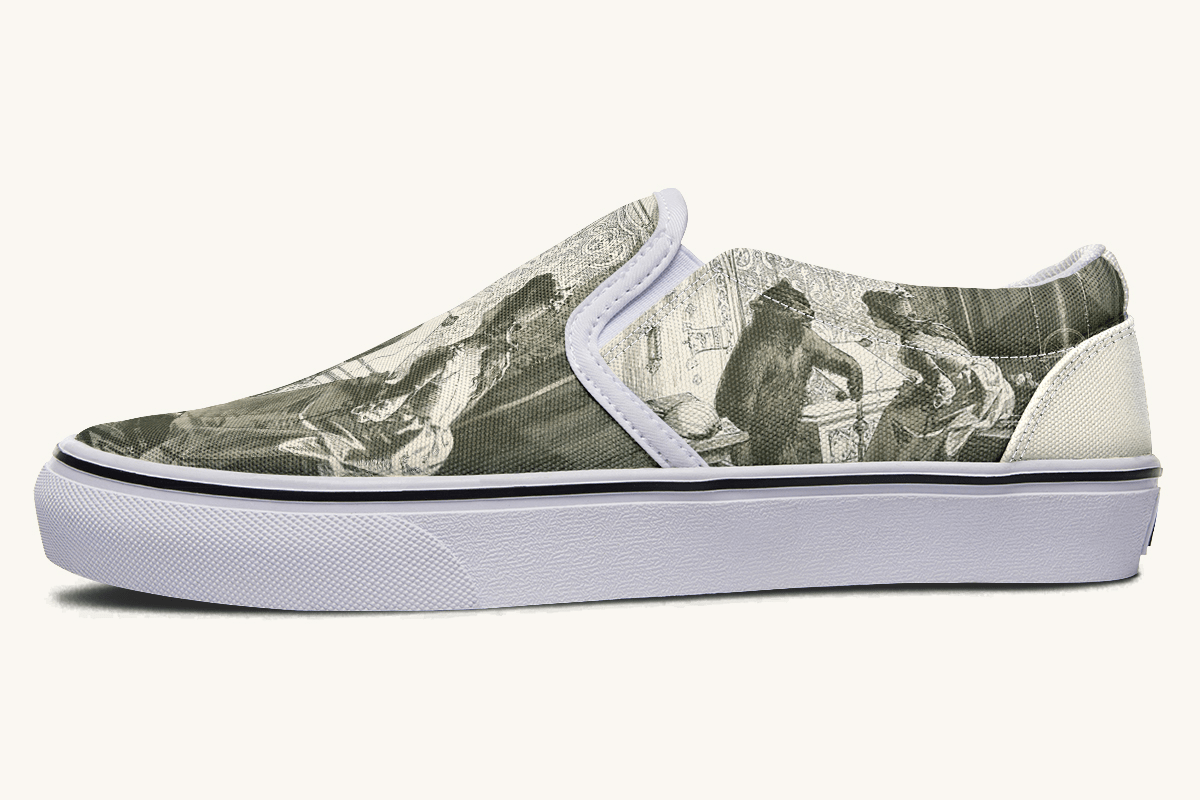 The Bear Shall Be Thy Choice (Cream) Slip On Shoes - Jaded Lament