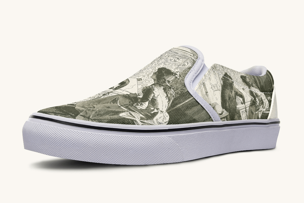 The Bear Shall Be Thy Choice (Cream) Slip On Shoes - Jaded Lament