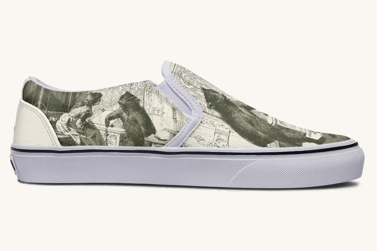 The Bear Shall Be Thy Choice (Cream) Slip On Shoes - Jaded Lament