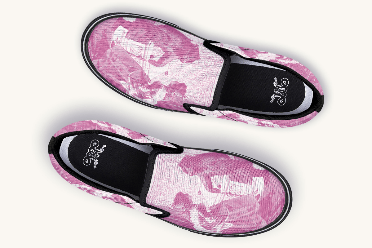 The Bear Shall Be Thy Choice (Pink) Slip On Shoes - Jaded Lament