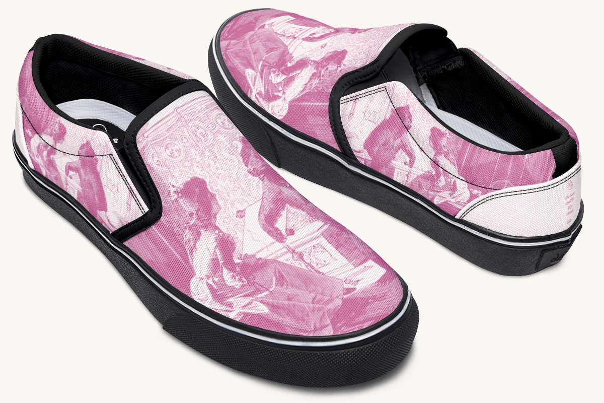 The Bear Shall Be Thy Choice (Pink) Slip On Shoes - Jaded Lament