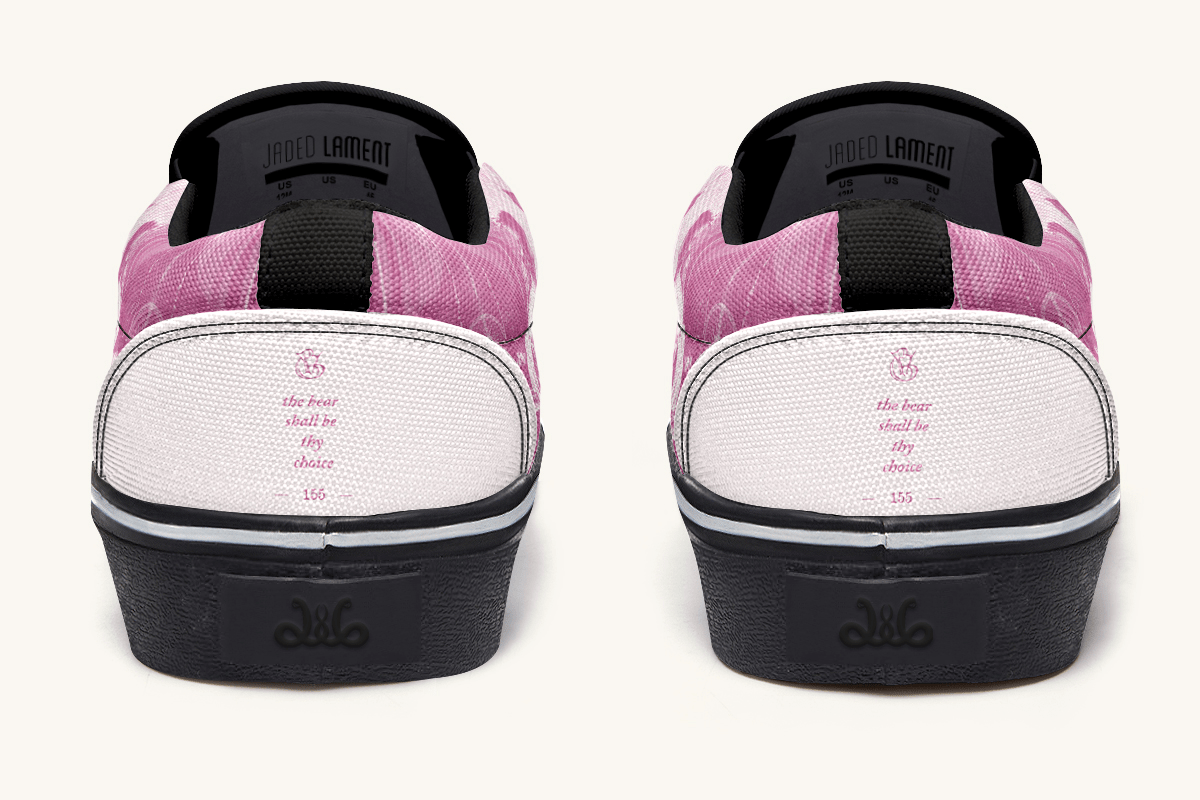 The Bear Shall Be Thy Choice (Pink) Slip On Shoes - Jaded Lament
