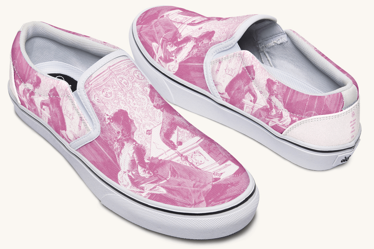 The Bear Shall Be Thy Choice (Pink) Slip On Shoes - Jaded Lament