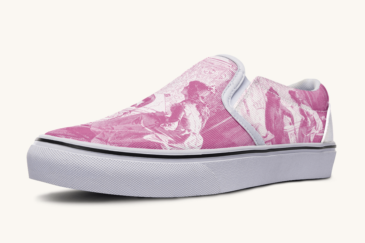 The Bear Shall Be Thy Choice (Pink) Slip On Shoes - Jaded Lament