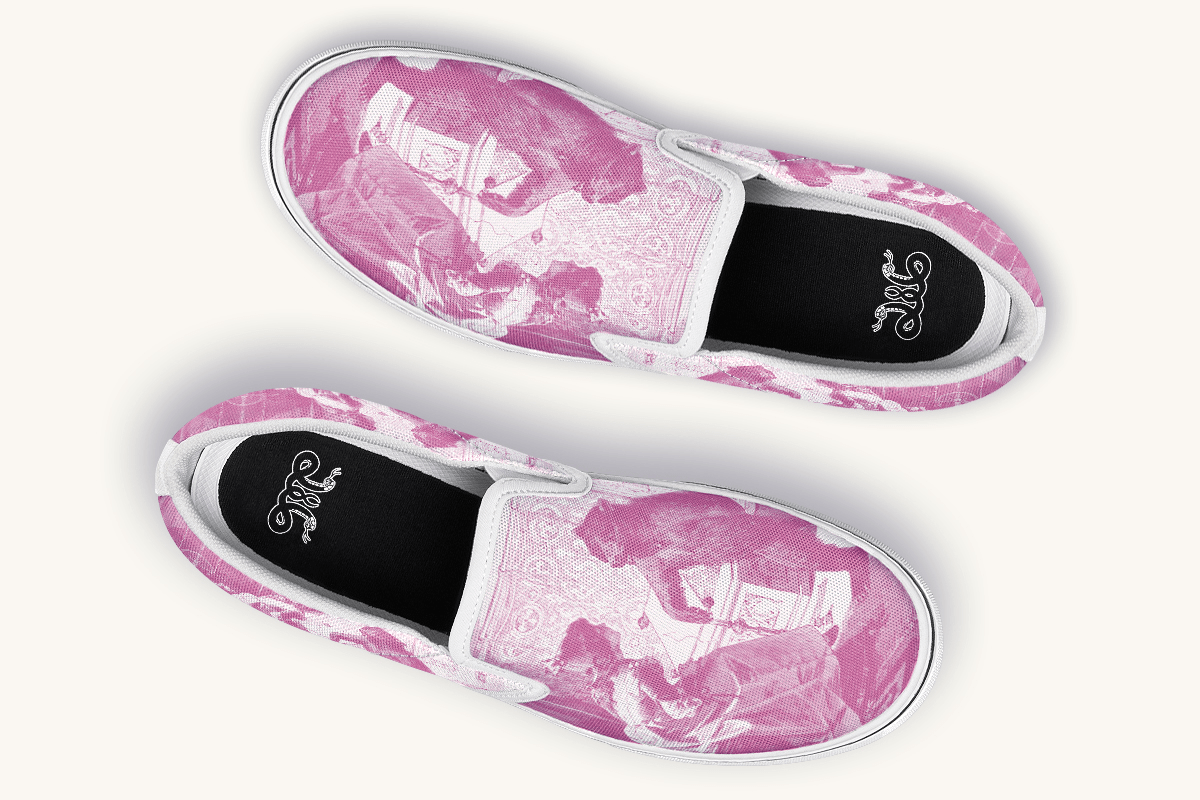The Bear Shall Be Thy Choice (Pink) Slip On Shoes - Jaded Lament