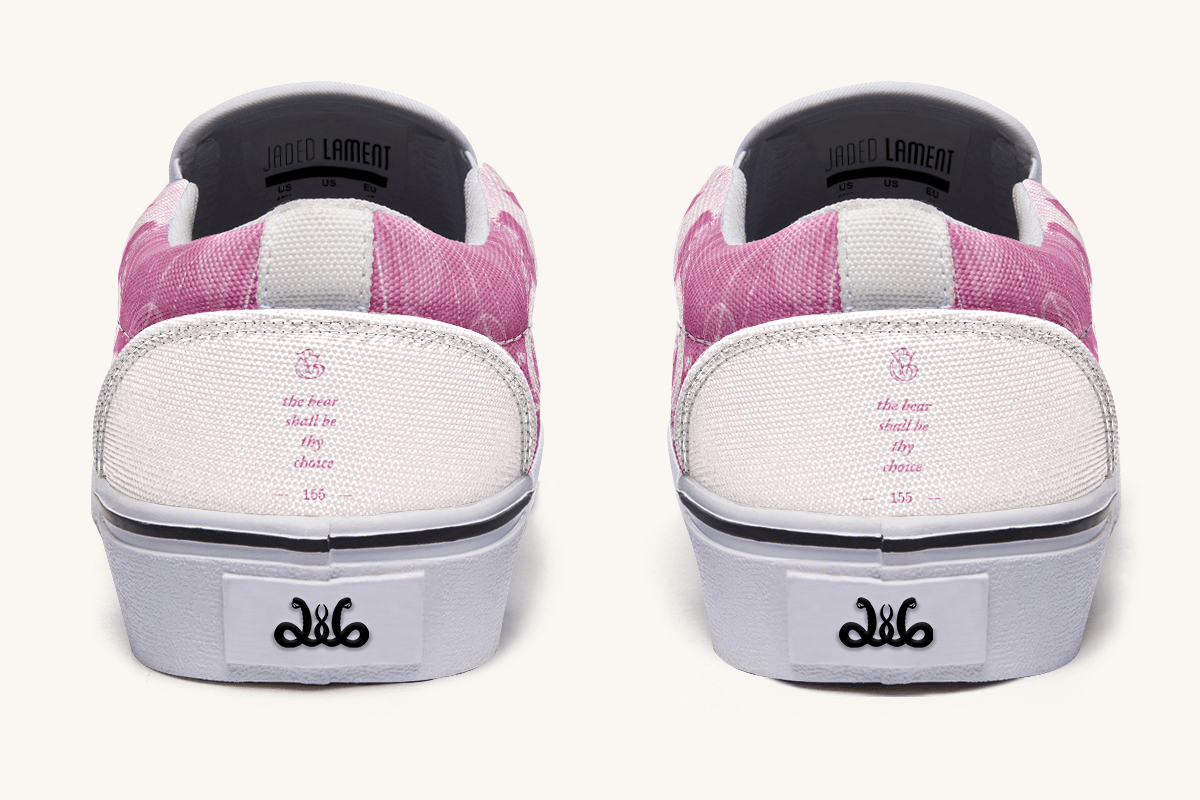 The Bear Shall Be Thy Choice (Pink) Slip On Shoes - Jaded Lament