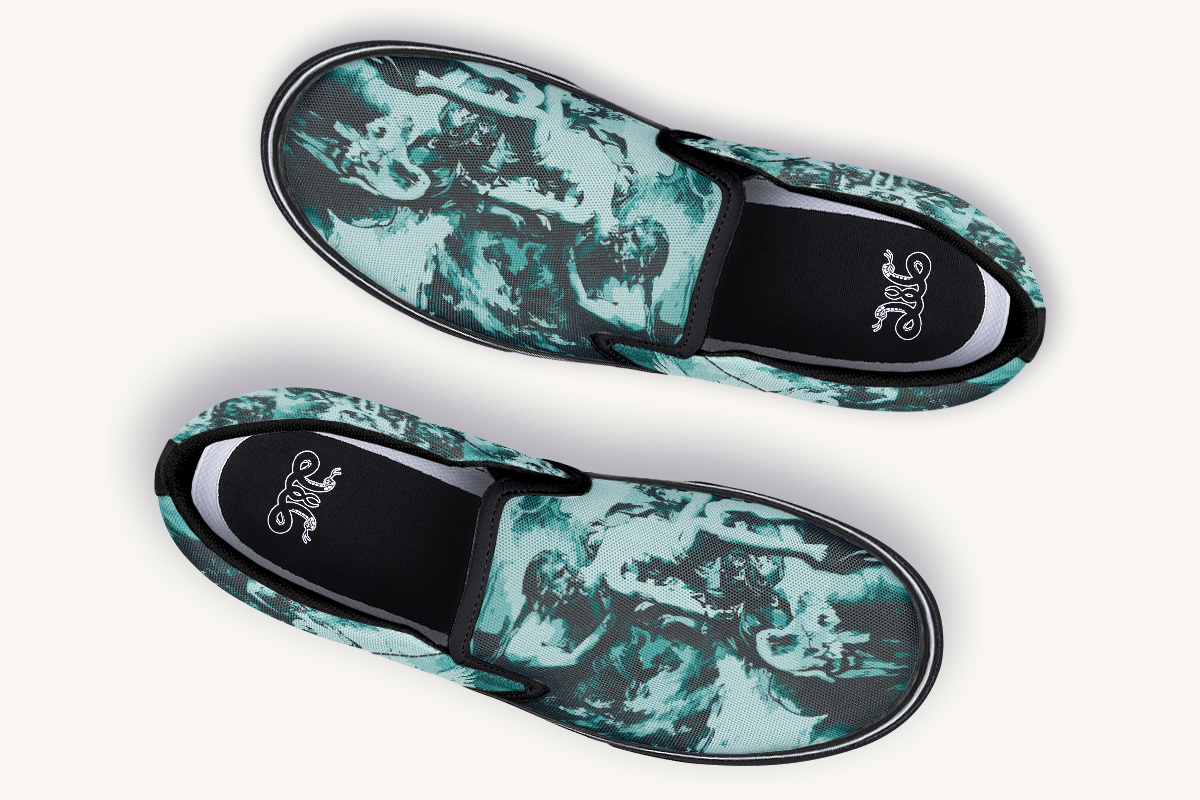 The Gods Bore Him Away Slip On Shoes - Jaded Lament