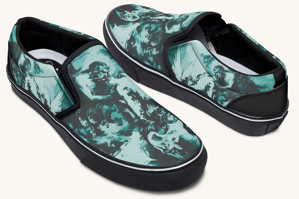 The Gods Bore Him Away Slip On Shoes - Jaded Lament