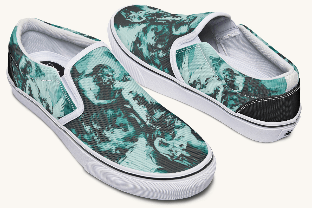 The Gods Bore Him Away Slip On Shoes - Jaded Lament