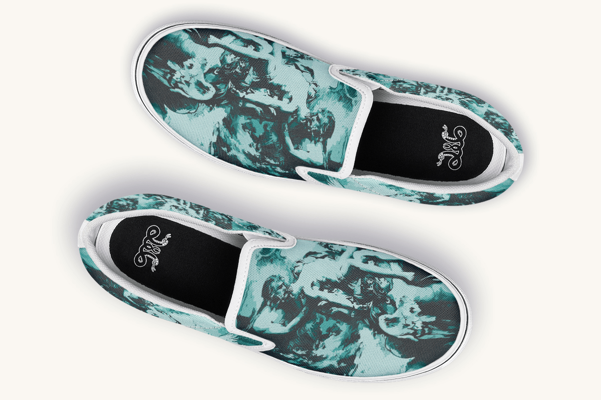 The Gods Bore Him Away Slip On Shoes - Jaded Lament