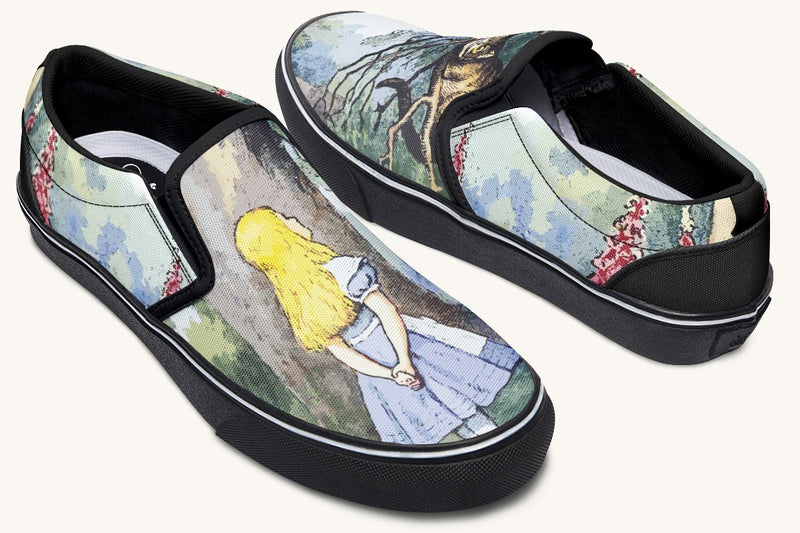 The Grin in the Trees Slip On Shoes - Jaded Lament