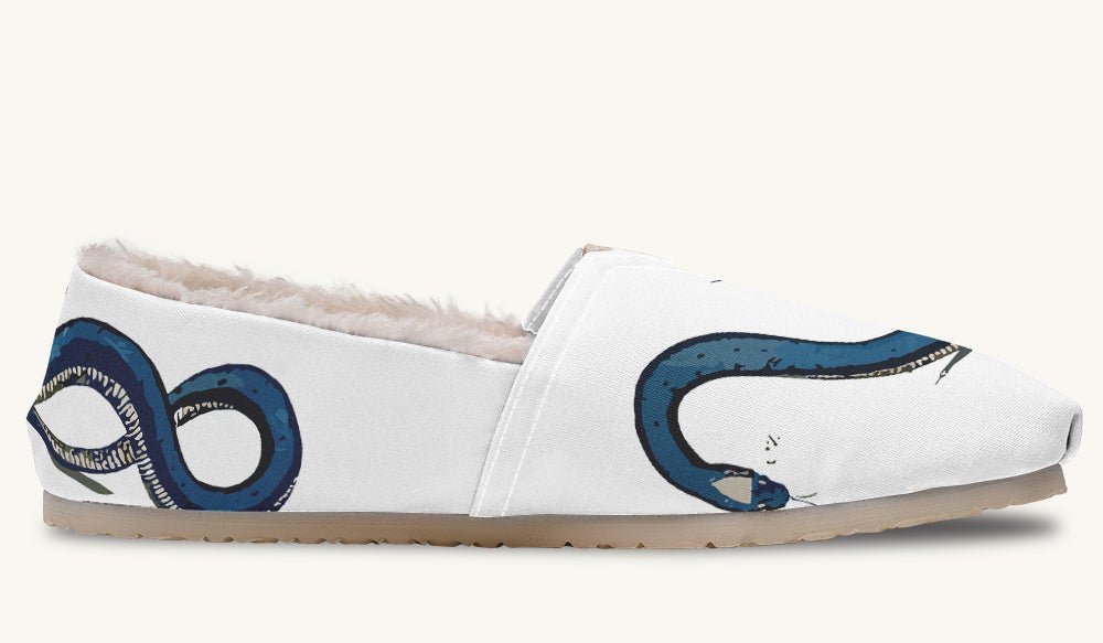 Blue Snake White Winter Casual Shoes - Jaded Lament