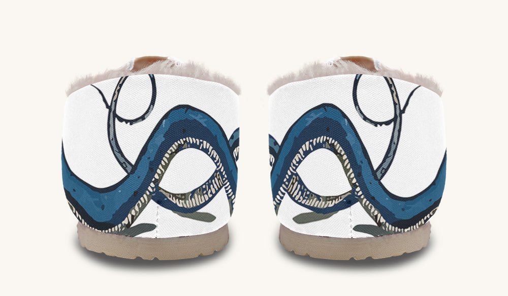 Blue Snake White Winter Casual Shoes - Jaded Lament