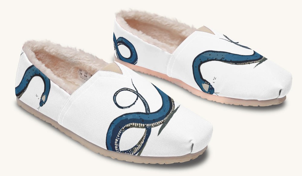 Blue Snake White Winter Casual Shoes - Jaded Lament