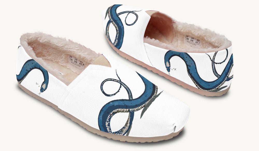 Blue Snake White Winter Casual Shoes - Jaded Lament