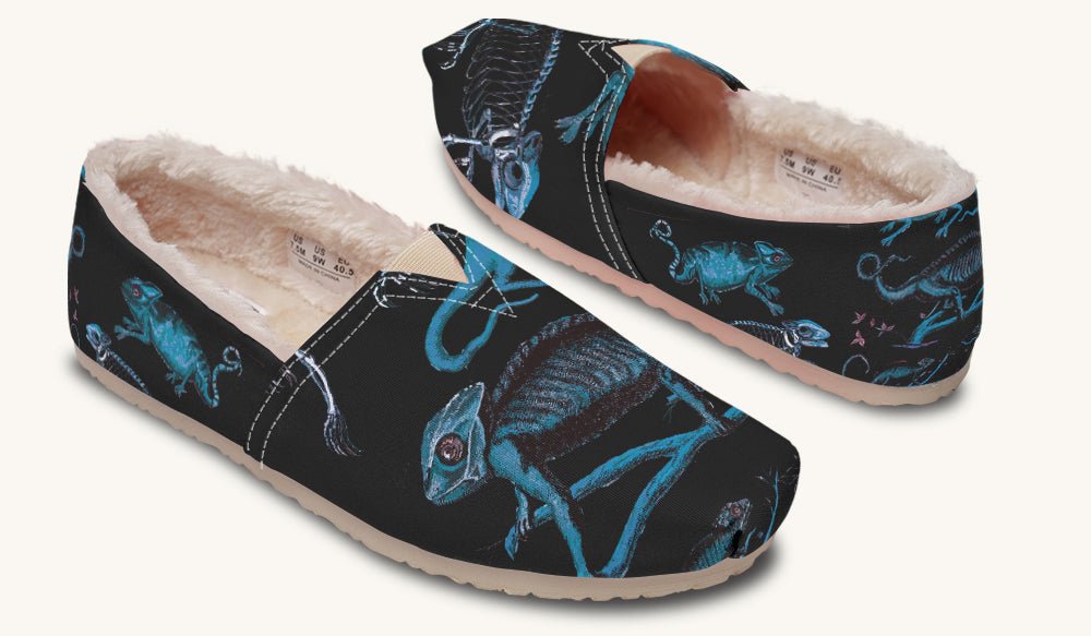 Reptilian In Bloom Blue Black Winter Casual Shoes - Jaded Lament