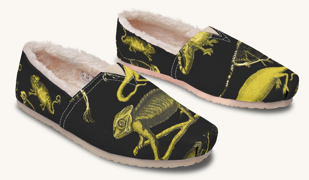 Reptilian In Bloom Yellow Black Winter Casual Shoes - Jaded Lament