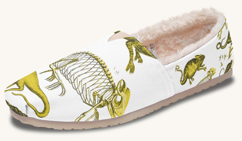 Reptilian In Bloom Yellow White Winter Casual Shoes - Jaded Lament